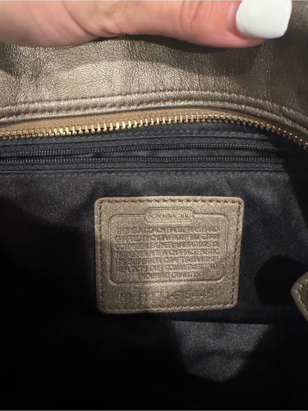 Vintage Coach Ashley in metallic bronze gold hardware